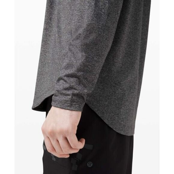 Lululemon Men's Drysense Long Sleeve In Black / Rhino Grey Size XXL - Picture 3 of 7